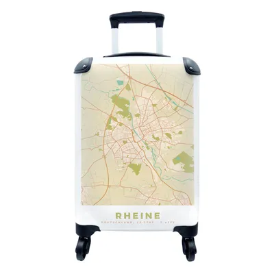 Produktbild von MuchoWow® Koffer Handgepäck Trolley Rollkoffer Kleine Reisekoffer mit 4 Rollen - Karte - Stadtplan - Rheine - Karte - Vintage - Cabin Size < 55x40x23 cm & 55x40x20 cm - Fotokoffer - Kabinenkoffer - Boardgepäck - Reise-Box - Reisekoffer - Reisegepäck - Koffer mit Bild - Trolley für Kinder