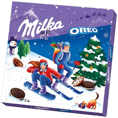 Image de Milka Oreo Calendrier de l'Avent Biscuits au cacao et chocolat au lait 284g