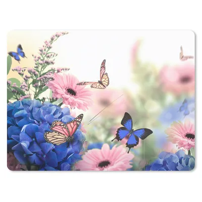 Produktbild von MuchoWow® Mauspad Mousepad Schmetterlinge - Blumen - Hortensien - Insekten 23x19 cm - Mousepads - Maus Mat - Pad - Mausunterlage - Schreibtischunterlage - Mauspad
