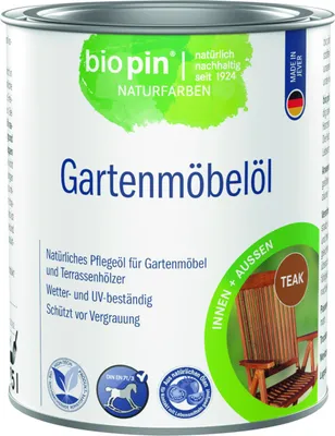 Produktbild von Biopin Naturfarben Gartenmöbelöl 750 ml teak