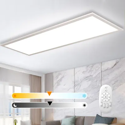 LED-Deckenleuchte 100x25 cm, dimmbar, 28 W, Fernbedienung, Memory