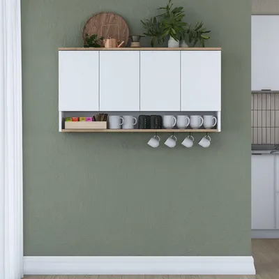 Productafbeelding van Skye Decor, JE198 - 3811, Wandkast, notenhout, 100% melaminecoating, 120 x 27,5 x 61,8 cm