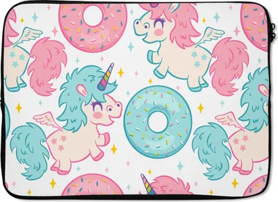Produktbild von MuchoWow® Laptop Hülle 13 Zoll Einhorn - Donut - Baby Laptoptasche - Laptophülle - Sleeve - Rundumschutz
