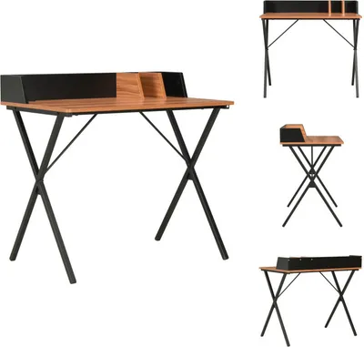 Immagine prodotto di vidaXL Scrivania nera e marrone 80x50x84 cm - Scrivanie