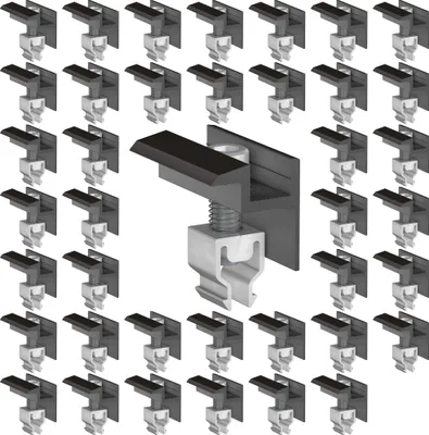 Produktbild von 40x Endklemme Klickfix schwarz 30-40mm Solarmodul Halterung Modulklemme Solar Modul Klemme Befestigung Halterung PV Montage Panel Aluminium Profil