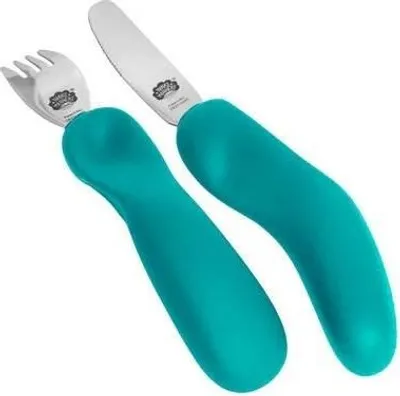 Image de NANAS MANNERS Couverts niveau 3 Fourchette et couteau BLEU 3-9 ans