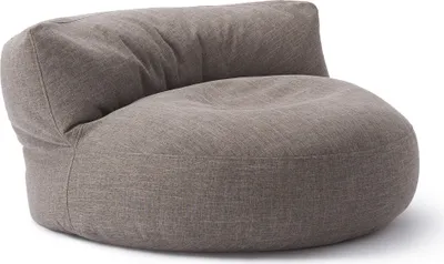 Produktbild von DS Produkte Sitzsack-Lounge, Rund, Hellgrau, Leinen-Look, 90x50 cm, 320l EPS-Perlen-Füllung, Komfort-Rückenlehne, Innensack mit Washbag, Indoor, Interior Line, für Kinder & Erwachsene