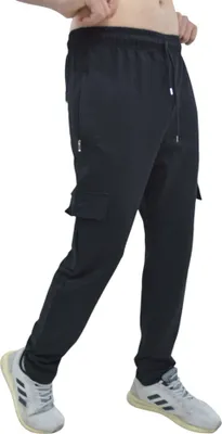Produktbild von Jogginshose Sportshose Freizeithose Royyen 8053 Herren mit seitlichen Taschen mit Zipper Cargo Hose – SCHWARZ / L