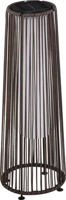 Productafbeelding van Zonnelamp, tuinlamp, rieten zonnelamp, automatische LED-verlichting, bruin, 21,5 x 21,5 x 61 cm