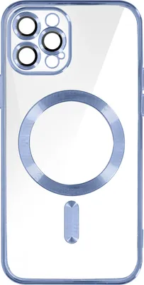 Produktbild von Avizar, MagSafe Silikonhülle mit Kameraschutz und Chromumrandung für Apple iPhone 12 Pro, Hellblau