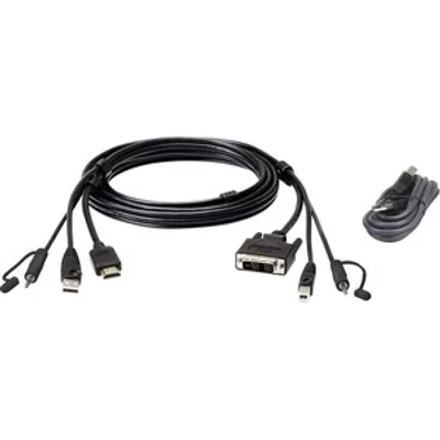 Produktbild von ATEN 1,8 M USB HDMI auf DVI-D Secure KVM Kabel-Set, 1,8 m, Schwarz, HDMI + USB A + 3.5 mm, DVI-D + USB B + 3.5 mm, Männlich, Männlich