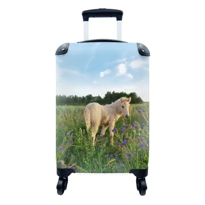 Obrázok produktu pre Kufrík Ručná batožina na kolieskach Malý cestovný kufor so 4 kolieskami Žriebä - tráva - kvety - Veľkosť kabíny < 55x40x23 cm & 55x40x20 cm - Foto