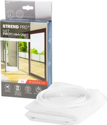 Obrázek produktu pro Zástěna proti hmyzu a komárům 220x65 cm, na balkonové dveře, bílá, balení 2 ks.