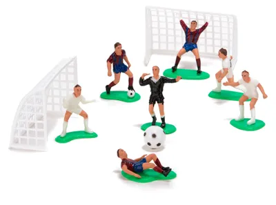 Image de set de 7 pièces pour décorer des gâteaux avec des footballeurs et des buts