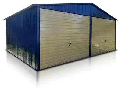 Produktbild von Fertiggarage für zwei Autos 6x5m Graphit Satteldach Schwingtor