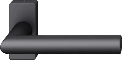 Produktbild von FSB Rahmentürdrücker 09 1076 Hochhaltefeder B eckige Rosette Aluminium schwarz