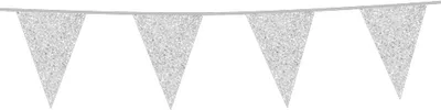 Produktbild von Silberne Glitzer-Wimpelkette, 6 Meter lang