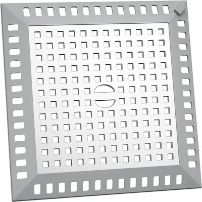 Produktbild von Quadratisches Haarsieb für die Dusche, Abflussabdeckung 12,5 x 12,5 cm, Silber