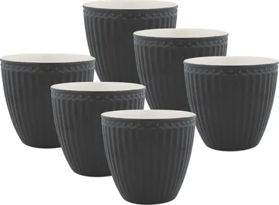 Produktbild von Greengate Alice Latte Cup dark grey 0,25 l Set6