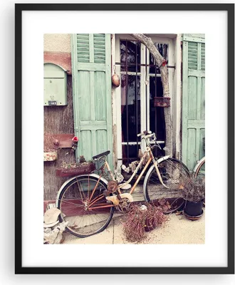 Produktbild von Gerahmtes Poster - Schwarzer Rahmen - Fahrräder Vintage Mietshaus - 40x50 cm - Wand Bild - Wanddeko - Wandbilder - Kunstposter - Wandposter - Bilderrahmen - Bilder - Kunstdruck - P2BPA40x50-4588