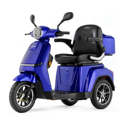Produktbild von Elektromobil Veleco Turris - 3-Rad Mobilitätsroller - Voll-LED Beleuchtung - 800W - komplett montiert und fahrbereit - Seniorenmobil (Blau)