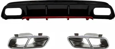 Produktbild von Diffusor Endrohre Chrom für Mercedes W176 Facelift 15-18 A45 Look