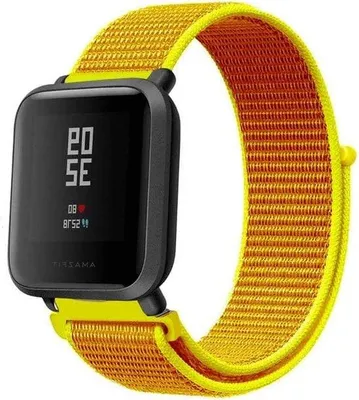 Produktbild von Strap-it Xiaomi Amazfit Bip Armband Nylon (Hellgelb)