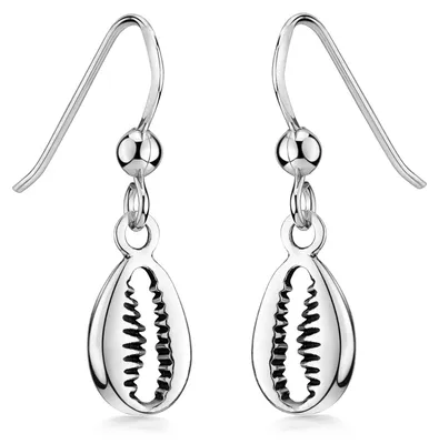 Produktbild von MATERIA Kauri Muschel Ohrhänger 925 Sterling Silber - Damen Ohrringe hängend Maritimer Schmuck mit Geschenk-Box SO-417