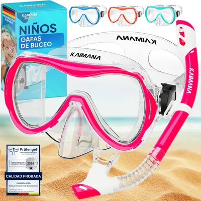 Imagen del producto de Gafas de buceo para niños, con correa de silicona, color rosa, para nadar