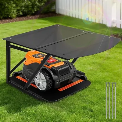 Productafbeelding van Robothuis voor grasmaaiers, garage voor robotmaaiers. Dak, grasmaaier. Robothuis voor grasmaaiers. Weerbestendig. Eenvoudige installatie. 77 x 67 x 41 cm