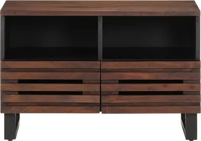 Image de vidaXL Armoire TV brune 70x34x46 cm bois massif mangue