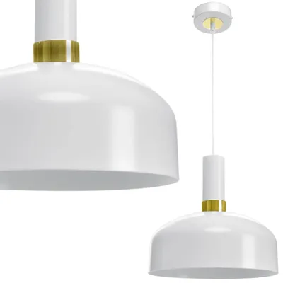 Image de Malmo White/Gold Suspension 1Xe27 Plafonnier Lampe à suspendre