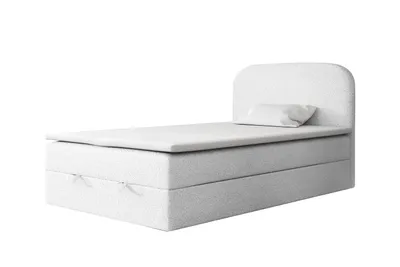 Produktbild von VELAR Boxspringbett mit bettkasten "BOUCLE 3", 120 cm, Weiß