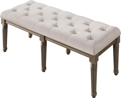 Produktbild von HAUSPROFI Bank gepolstertes Sofa, Klavierbank, Hocker, Klavierbank, Schminkbank mit gepolsterten und geschnitzten Holzbeinen, geeignet für Wohnzimmer