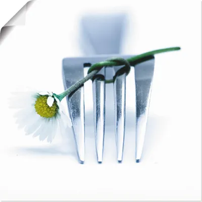 Produktbild von ARTland Poster Gabel und Blume Größe: 30x30 cm