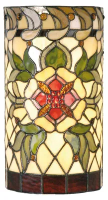 Immagine prodotto di Clayre & Eef Applique Tiffany 20x11x36 cm Verde Rosso Vetro Rosa