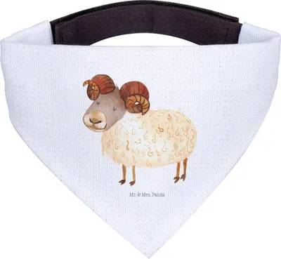 Produktbild von Mr. & Mrs. Panda Hundehalstuch Sternzeichen Widder - Weiß - Geschenk, Schafbock, Halstuch Hund, Bock, Hunde, Hals Tuch, Für, Geburtstag April, März, Bandana