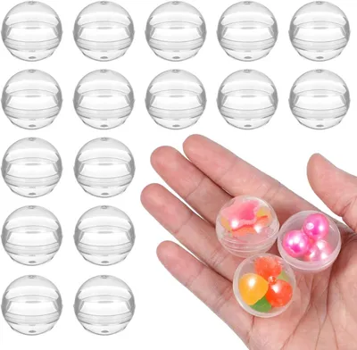 Productafbeelding van Kleine ronde capsules (28 mm) doorzichtige - Set van 100 - Lege plastic ballen om te knutselen
