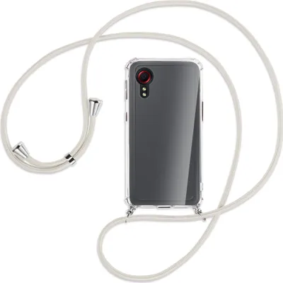 Produktbild von Handykette Backcover-Schutzhülle mit Band (Metall silberfarben) für Samsung Galaxy Xcover 5 (G525) - broken white