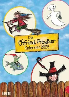 Zdjęcie produktu dla Der Otfried-Preußler-Kalender 2025 - Wandkalender für Kinder - Mit Räuber Hotzenplotz, Kleiner Hexe und Co. - 29,7 x 42 cm - Spiralbindung