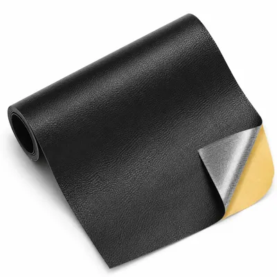 Kunstleder-Reparaturflicken, 30x137 cm, 0,8 mm, Schwarz, selbstklebend