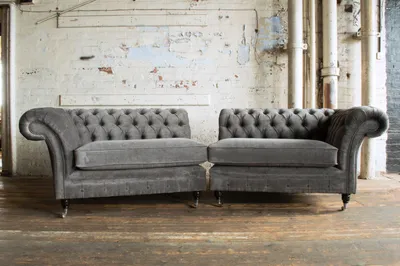Zdjęcie produktu dla Duża sofa XXL Kanapa 2-częściowa Chesterfield Zestaw tapicerki skórzano-tekstylnej Nowe