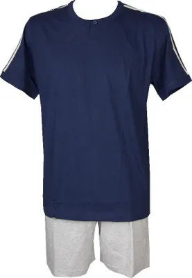 Produktbild von Herrenpyjama Kurzarm Baumwolle Henley-Ausschnitt Kurzhose RAGNO SPORT Artikel U320ND, Taglia 54, Cotone 100%