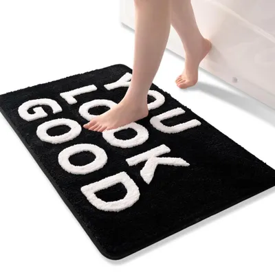 Productafbeelding van Antislip badmat, wasbaar, microvezel, 40 x 60 cm, zwart