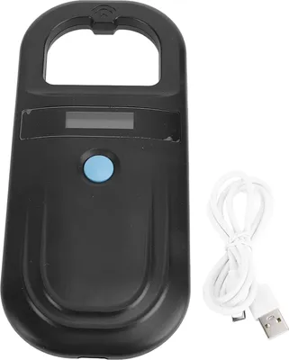 Image de Lecteur d'identification portable pour animaux, scanner de micropuces rechargeable 134,2 kHz pour animaux domestiques, prend en charge la transmission USB-C et BT, noir
