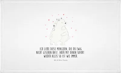 Produktbild von Mr. & Mrs. Panda Handtuch Eisbär Umarmen - Weiß - Geschenk, Lustige Sprüche, Flauschtuch, frottierhandtuch, 100x50, Frotteehandtuch, Händehandtuch