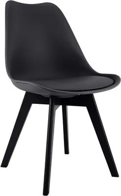 Produktbild von CLP Esszimmerstuhl Linares gepolstert mit Rückenlehne Buchenholzgestell schwarz/schwarz Material Kunststoff