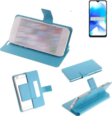 Produktbild von K-S-Trade Schutzhülle Handyhülle kompatibel mit Blackview A80s Flip cover Handy case Smartphone Klapphülle blau