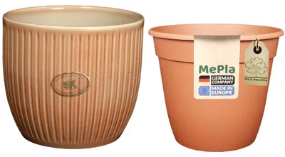 Produktbild von MePla - Set - Übertopf Belice ø21 + Pflanztopf ø20 - Pfirsich