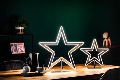 Villeroy & Boch Tischleuchte Myra LED Stern 43cm Silber